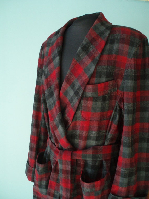 Pendleton Plaid Wool Robe for Men or Women XL