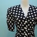 80's Does 30's Polka Dot Dress with Cape Collar - Medium
