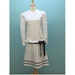 80's White Drop Waist Dress with Pleated Skirt - Small to Medium