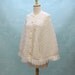 60s - 70s Fringed Knit Poncho/Cape in White - One Size