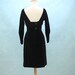 50's/60's Black Velveteen Dress with Squared Back Neckline - Small