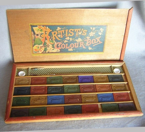 Antique Victorian Watercolor Paint Box...Mint... Never Used