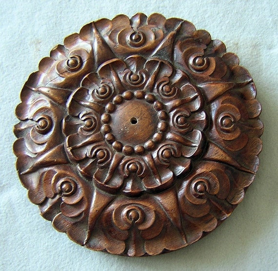 Antique Hand Carved Medallion Architectural Element