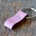 Monogrammed Light Pink and Brown Leather Keychain (Style 3)