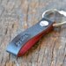 Personalized Midnight Brown Leather Keychain (Style 5)