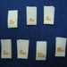 100pcs Damask Woven Labels ( White background with Orange text ) Free Shipping