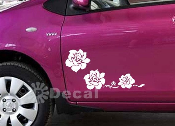 Items similar to Three Rose Flower Car Truck Decal Vinyl Graphic
