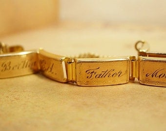 ANtique victorian bracelet Mother and family Bertha father ed Heirloom