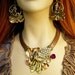 Reserved for Connie Bewitching MErmaid Necklace earrings mixed metals Mystical Aurora borealis vintage rhinestones