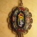 Reserved for LEo Fabulous antique ITalian micro mosaic necklace with filigree and detailed flowers Signed