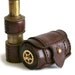 Steampunk brass telescope with leather case BROWN LEATHER GEARS DECOR