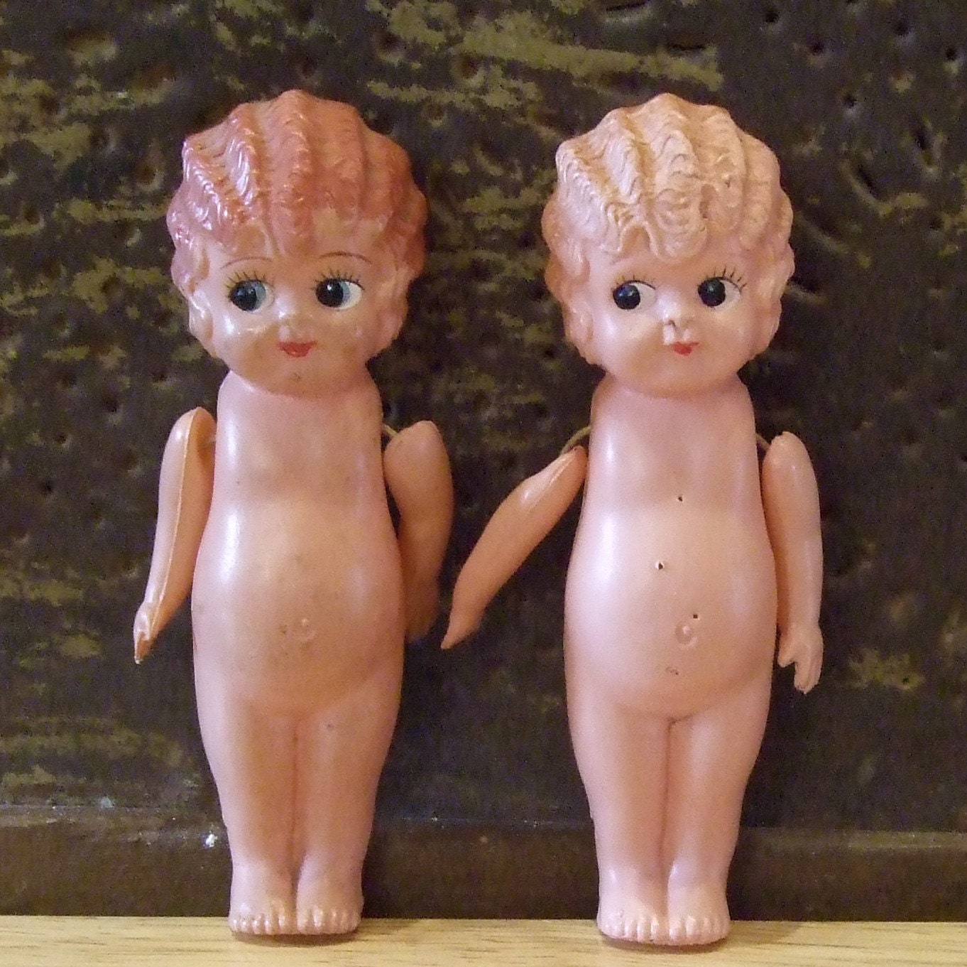 2 Celluloid KEWPIE Dolls Made in Japan with Sweet Faces