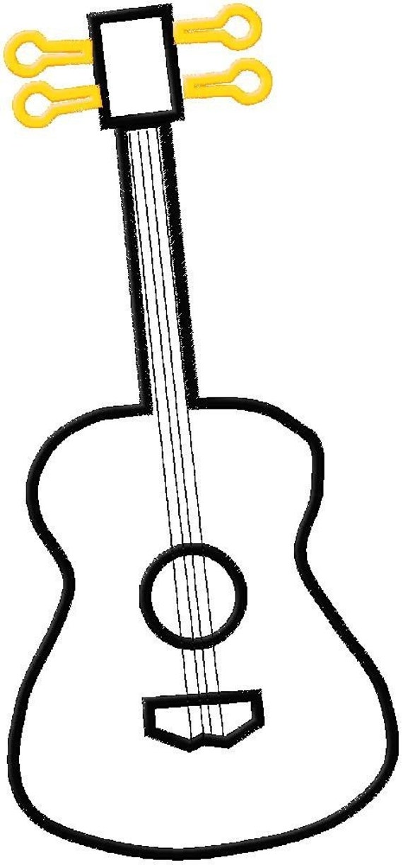 Embroidery Design Applique Guitar