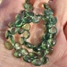 Destash..Forest Green Gem Apatite 6-7mm Smooth Heart Briolette drop beads 5 beads set