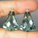 Take 14% off Entire Store SALE.HuGe Top Grade AAA Prasiolite Green Amethyst Faceted Fan Briolete Bead Focal Pendant Solitaire MATCHING Pair