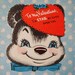 Vintage Starry Eyed Panda Bear Valentine Card