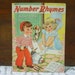 Vintage 1941 Number Rhymes Linenette Childrens Book Merrill Publishing