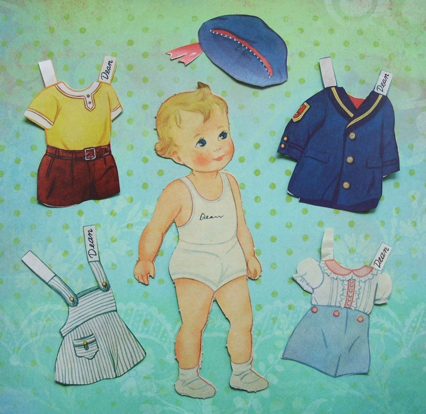 Vintage Dean Little Boy Paper Doll and Clothes