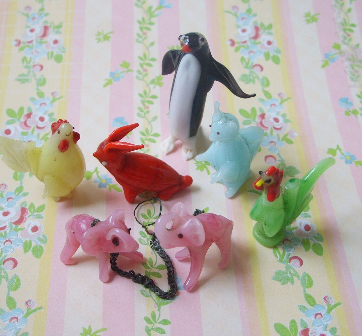 antique miniature glass animals