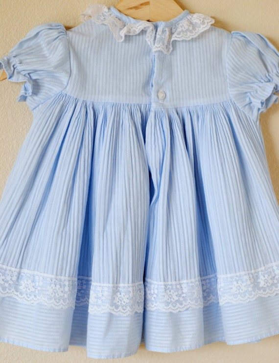 Vintage Baby Blue Lace Yoke Dress sm