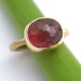 Rose Cut Hot Pink Tourmaline Ring - ooak