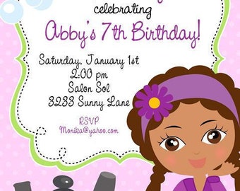 Manicure, Pedicure and Spa Party Birthday Invitations
