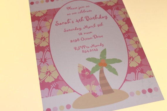 Tropical Pink Floral Invitations Il_570xn