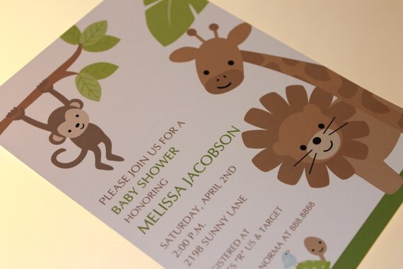 Jungle or Safari Baby Shower Invitations Il_570xn