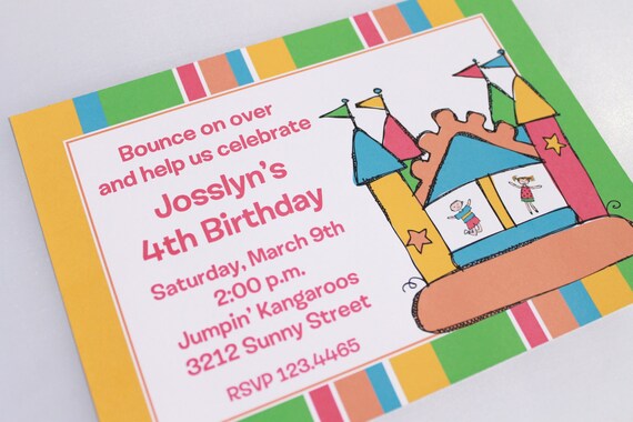 Bounce House Birthday Invitations Il_570xn