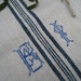 antique grain sack INDIGO body pillow upholstery cushion