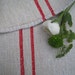 antique grain sack cushion tablerunner upholstery BRIGHT RED wedding decor