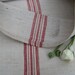 vintage grain sack faded RED upholstery fabric handloomed pillow
