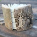 Rustic wood wedding journal Coptic stitched 7 x 5 with 2 Trees of Life
