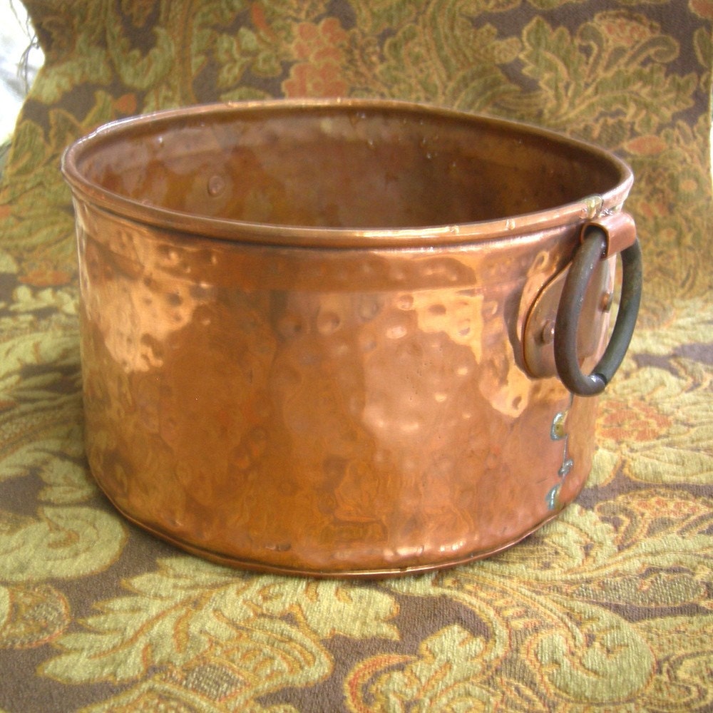 Large Solid Decorative Copper Pot From Turkart 1970's