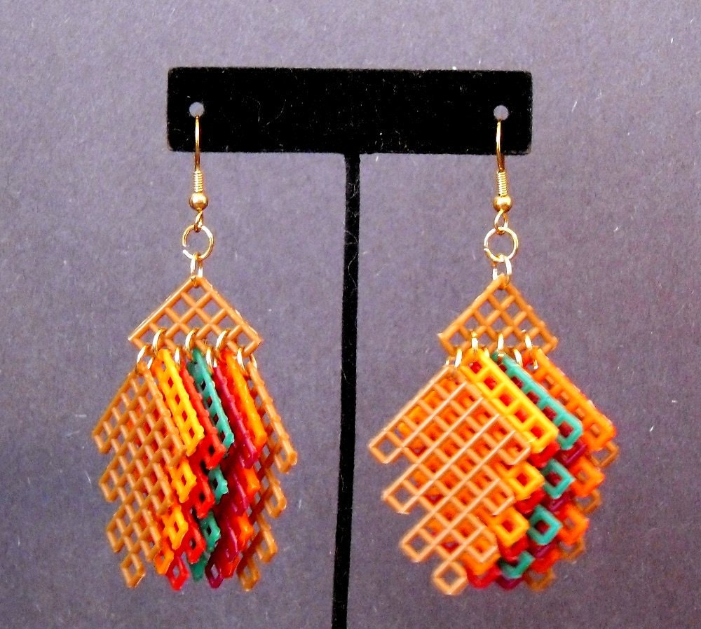 Plastic Canvas Earrings Fall Leaves