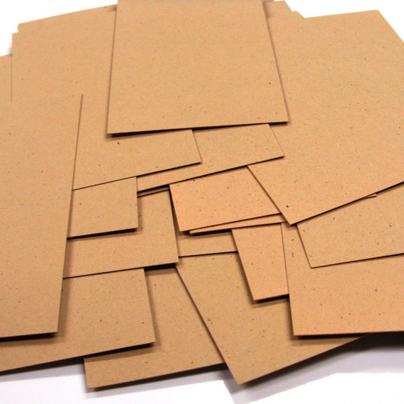 20 Mini Flat Cards In Kraft . Blank Place Cards Business