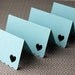 Open Heart Mini Notes . Folded Cards with Scallop Edge in Pool (blue) . Set of 8 for use as Escort Cards, Gift Tags or Place Cards