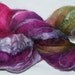 RESERVED for Mirjam Baby Alpaca, Merino, Soybean blend, hand painted combed top, roving fiber 103g