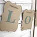 Love Banner - Featured in Romantic Homes 2012 Feb. Issue - Aqua/blue/green