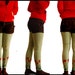 Tulip Screen Printed Thigh High Cotton Footless Stockings