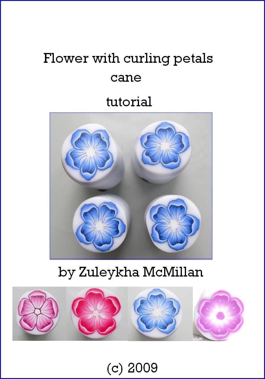 Flower with curling petals polymer clay cane tutorial