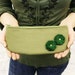 Green Felt Flower Zipper Purse