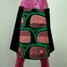 Sale! The Billie - Cotton Skirt- Beautiful Black and Bright Pagne Wax block Print- Watermelon Green and Pink - small or medium