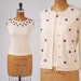 Italian White Wool Sweater Set - 1950's Embroidered Virgin Wool Cardigan and Shell