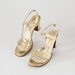 1970's Gold Strappy Heels: Vintage Andrew Geller Cocktail Party Dance Shoes, Sandals