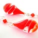 Orange blown glass earrings, tangerine teardrops