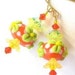 Yellow, orange, green lampwork glass earrings