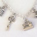Sewing charm necklace or quilting charm necklace