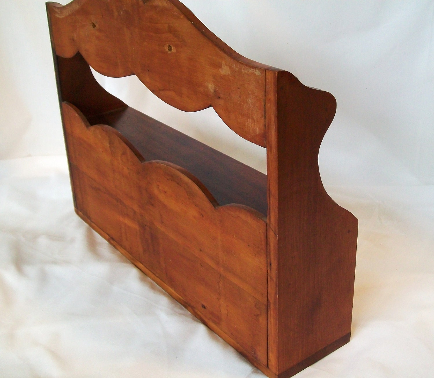 Antique Pipe Stand Vintage Wooden Shelf with Drawer Wall