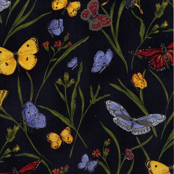 1 yard Butterfly Fabric by Robert Kaufman